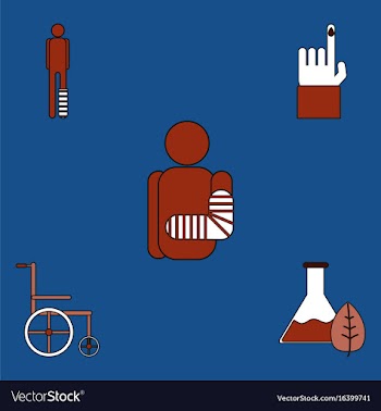 Collection of icons and bodily injuries vector image