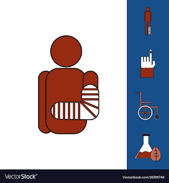 Collection of icons and bodily injuries vector image