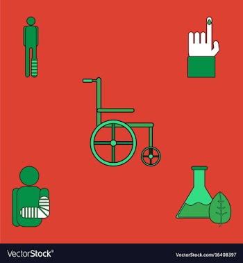 Collection of icons and bodily injuries vector image