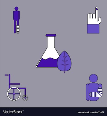 Collection of icons and bodily injuries vector image