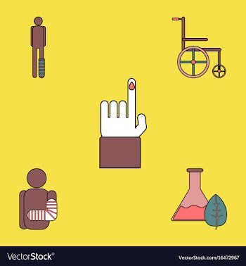 Collection of icons and bodily injuries vector image