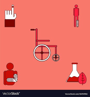Collection of icons and bodily injuries vector image
