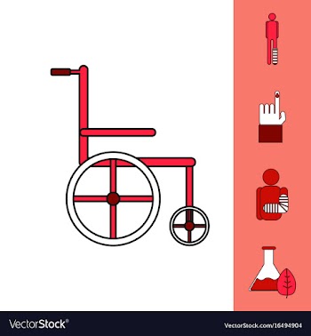 Collection of icons and bodily injuries vector image