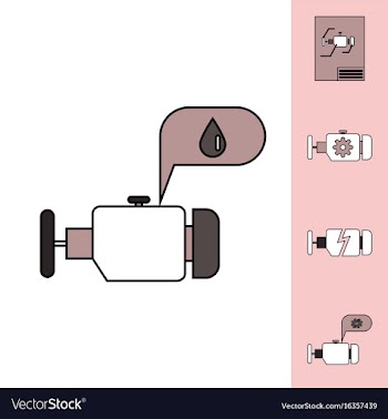 Collection of icons and car engine concept vector image