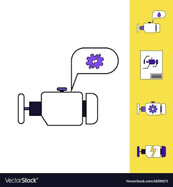 Collection of icons and car engine concept vector image