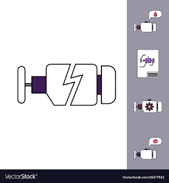Collection of icons and car engine concept vector image