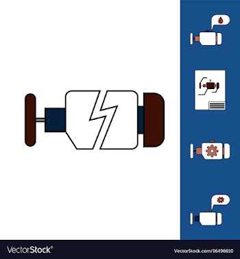 Collection of icons and car engine concept vector image
