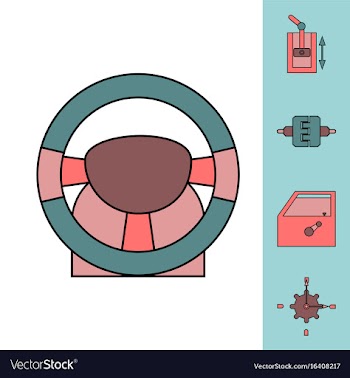 Collection of icons and car parts vector image