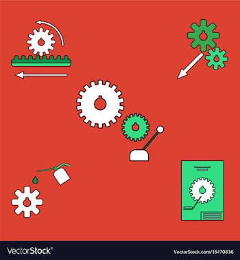 Collection of icons and car parts vector image