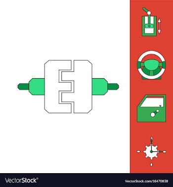Collection of icons and car parts vector image
