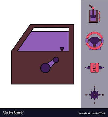Collection of icons and car parts vector image