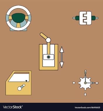 Collection of icons and car parts vector image