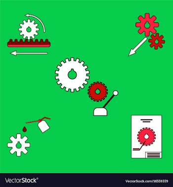 Collection of icons and car parts vector image