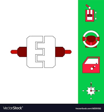 Collection of icons and car parts vector image