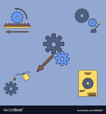 Collection of icons and car parts vector image