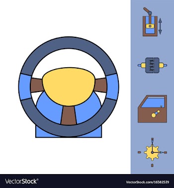 Collection of icons and car parts vector image