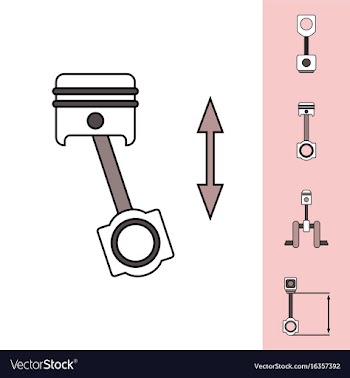 Collection of icons and car piston concept vector image