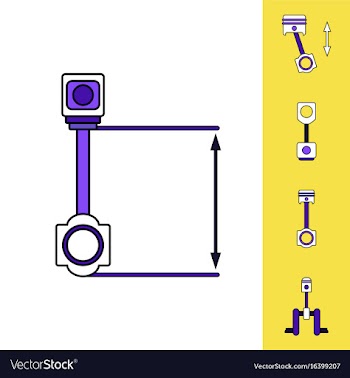 Collection of icons and car piston concept vector image