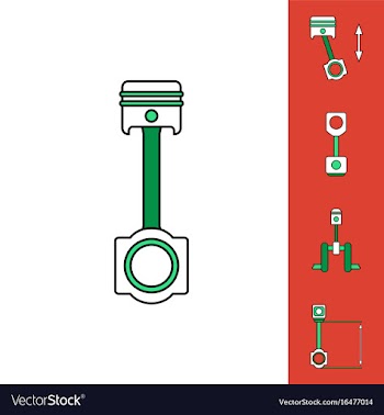 Collection of icons and car piston concept vector image