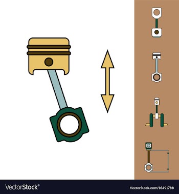 Collection of icons and car piston concept vector image