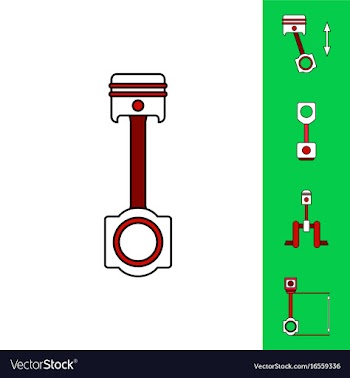 Collection of icons and car piston concept vector image