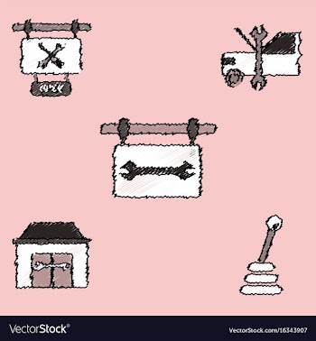 Collection of icons and car service equipment in vector image