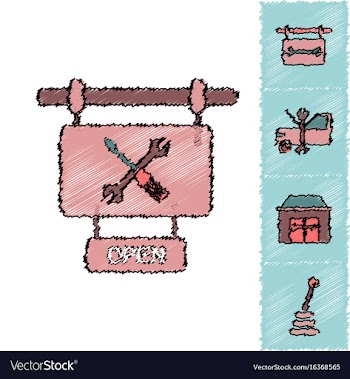 Collection of icons and car service equipment in vector image