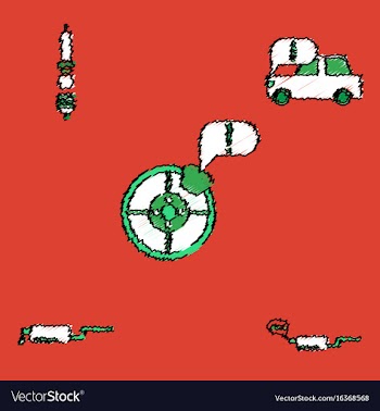 Collection of icons and car service equipment in vector image