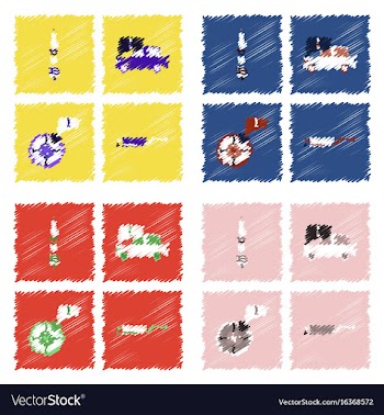 Collection of icons and car service equipment in vector image