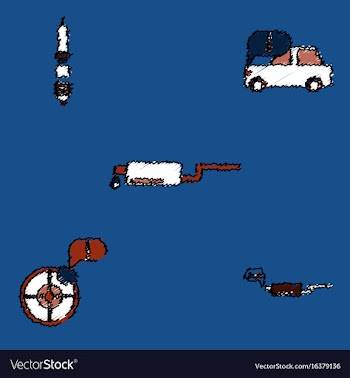 Collection of icons and car service equipment in vector image