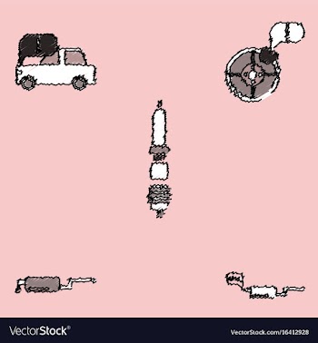 Collection of icons and car service equipment in vector image