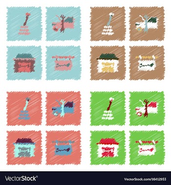 Collection of icons and car service equipment in vector image
