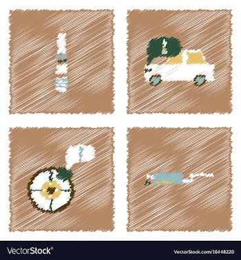 Collection of icons and car service equipment in vector image