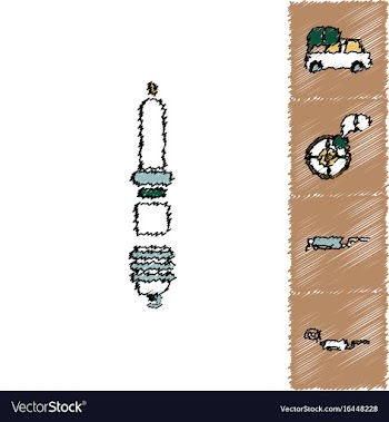 Collection of icons and car service equipment in vector image