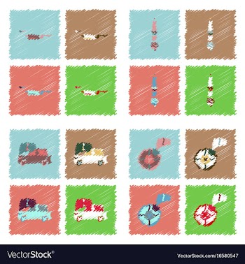 Collection of icons and car service equipment in vector image