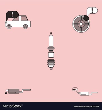Collection of icons and car service equipment vector image