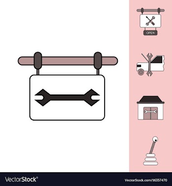 Collection of icons and car service equipment vector image