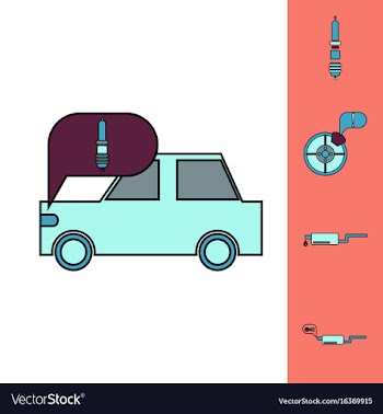 Collection of icons and car service equipment vector image