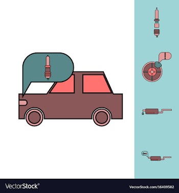 Collection of icons and car service equipment vector image