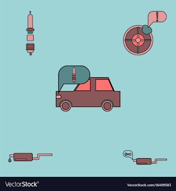 Collection of icons and car service equipment vector image