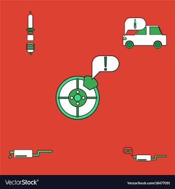 Collection of icons and car service equipment vector image