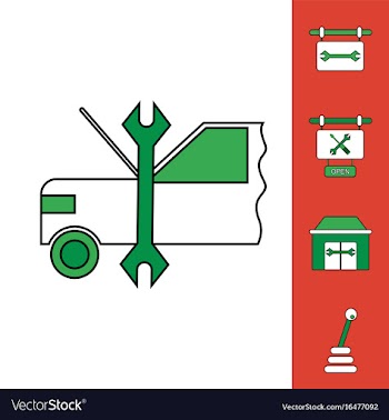 Collection of icons and car service equipment vector image