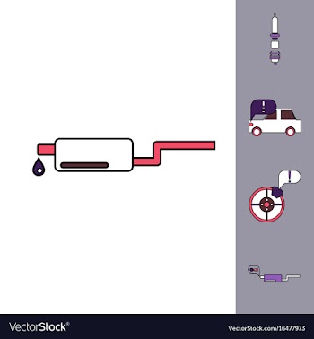 Collection of icons and car service equipment vector image
