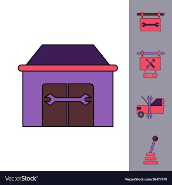 Collection of icons and car service equipment vector image