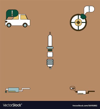 Collection of icons and car service equipment vector image