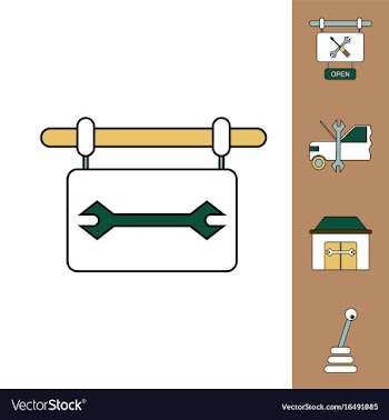 Collection of icons and car service equipment vector image
