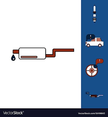 Collection of icons and car service equipment vector image