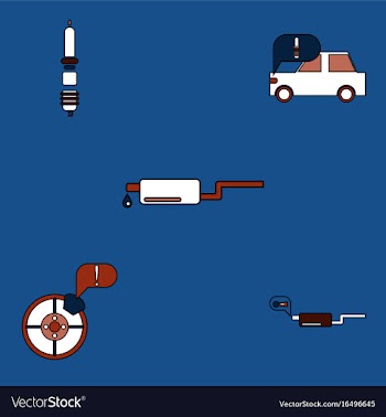 Collection of icons and car service equipment vector image