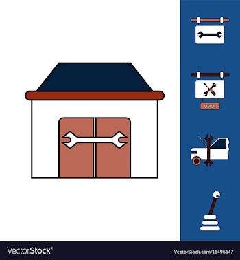Collection of icons and car service equipment vector image