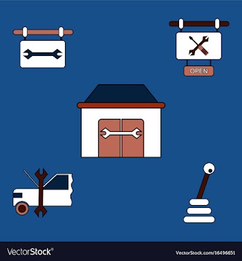 Collection of icons and car service equipment vector image